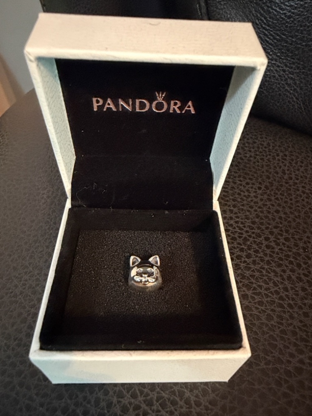 Pandora Silver Cat Face Charm - Silver